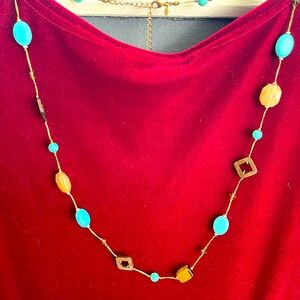 Multi colored necklace. Can be worn in many ways